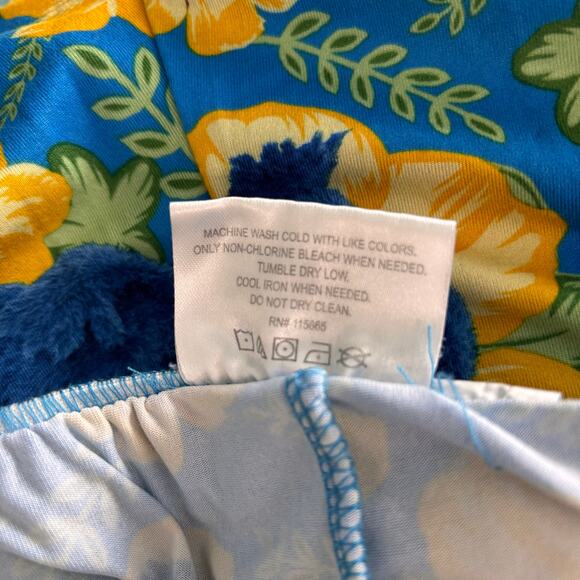 Sesame Street Mens Large Cookie Monster Floral Pajama Lounge Sleep Pants - Picture 7 of 7